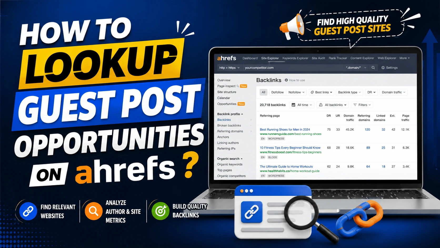 how to lookup guest post opps on ahrefs